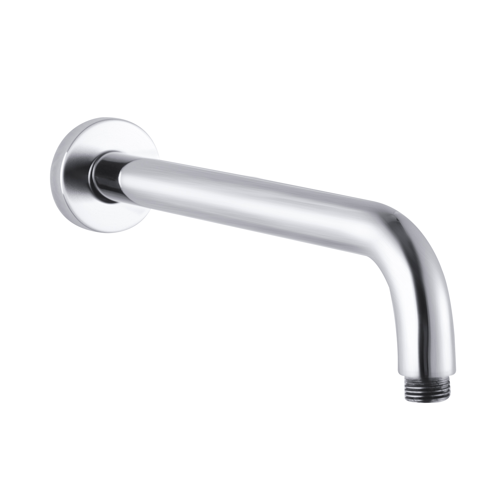 400 mm Brushed Nickel Round Wall Straight Shower Arm