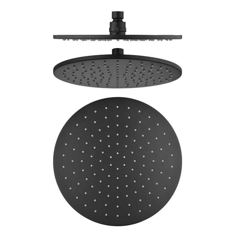 RUSHY Series Matte Black Round Rain Shower Head (0010)