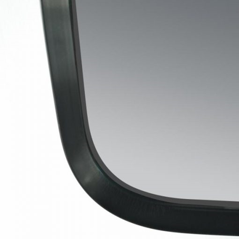 810*610mm Matte Black Aluminum Framed Curved Rim Rectangle 3 Color Lighting Backlit LED Mirror Touch Sensor Switch Wall Mounted Vertical or Horizontal