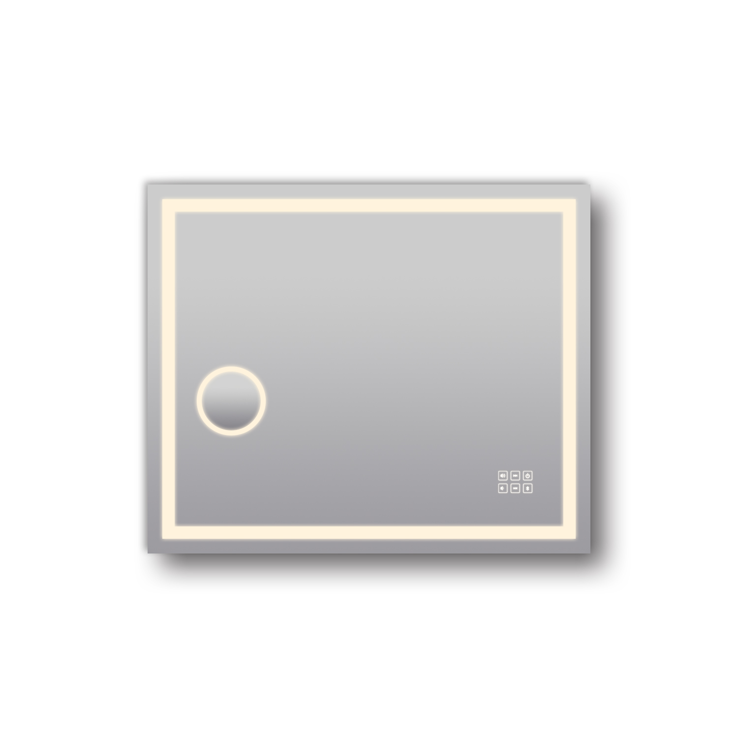 1200*800mm Rectangle 3 Color Lighting Frontlit Bluetooth LED Mirror(USB 5V 2.1A Charging Port)Magnifying Touch Sensor Switch