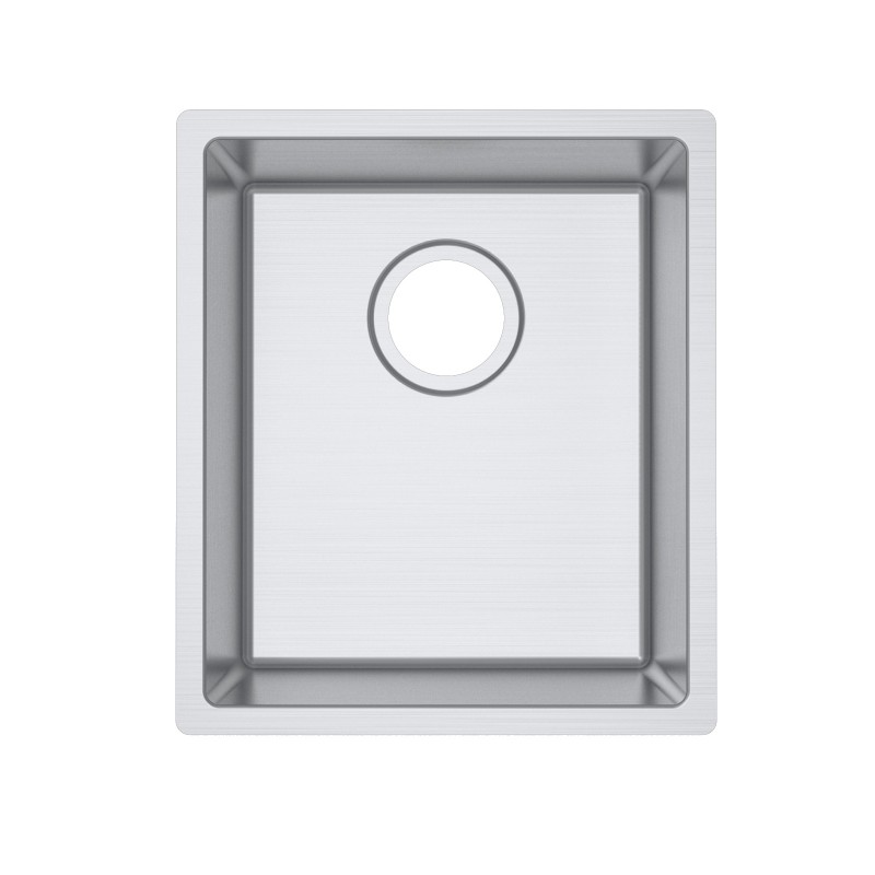 Round Corner Chrome Stainless Steel Handmade Single Bowl Kitchen Sink 380*440*200mm