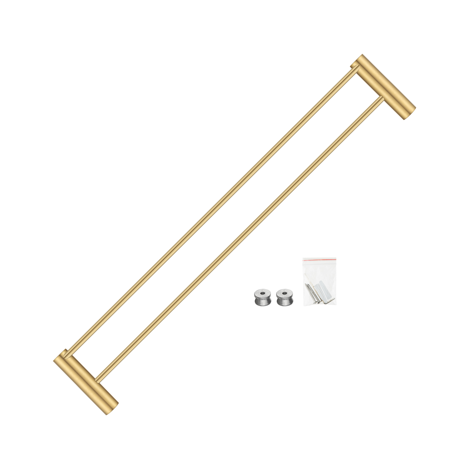 Aquperla Brushed Brass Double Towel Rail 600mm