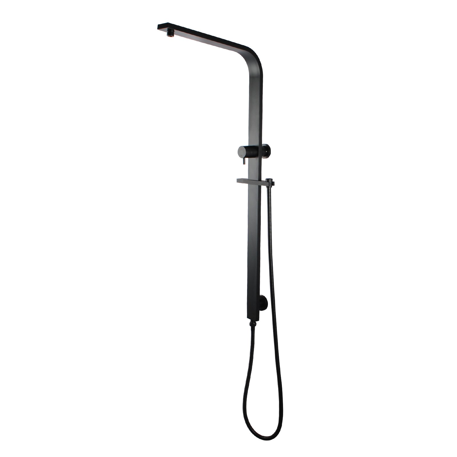 RUSHY Series Matte Black Round Twin Shower Set (Rain & Hand Combo)