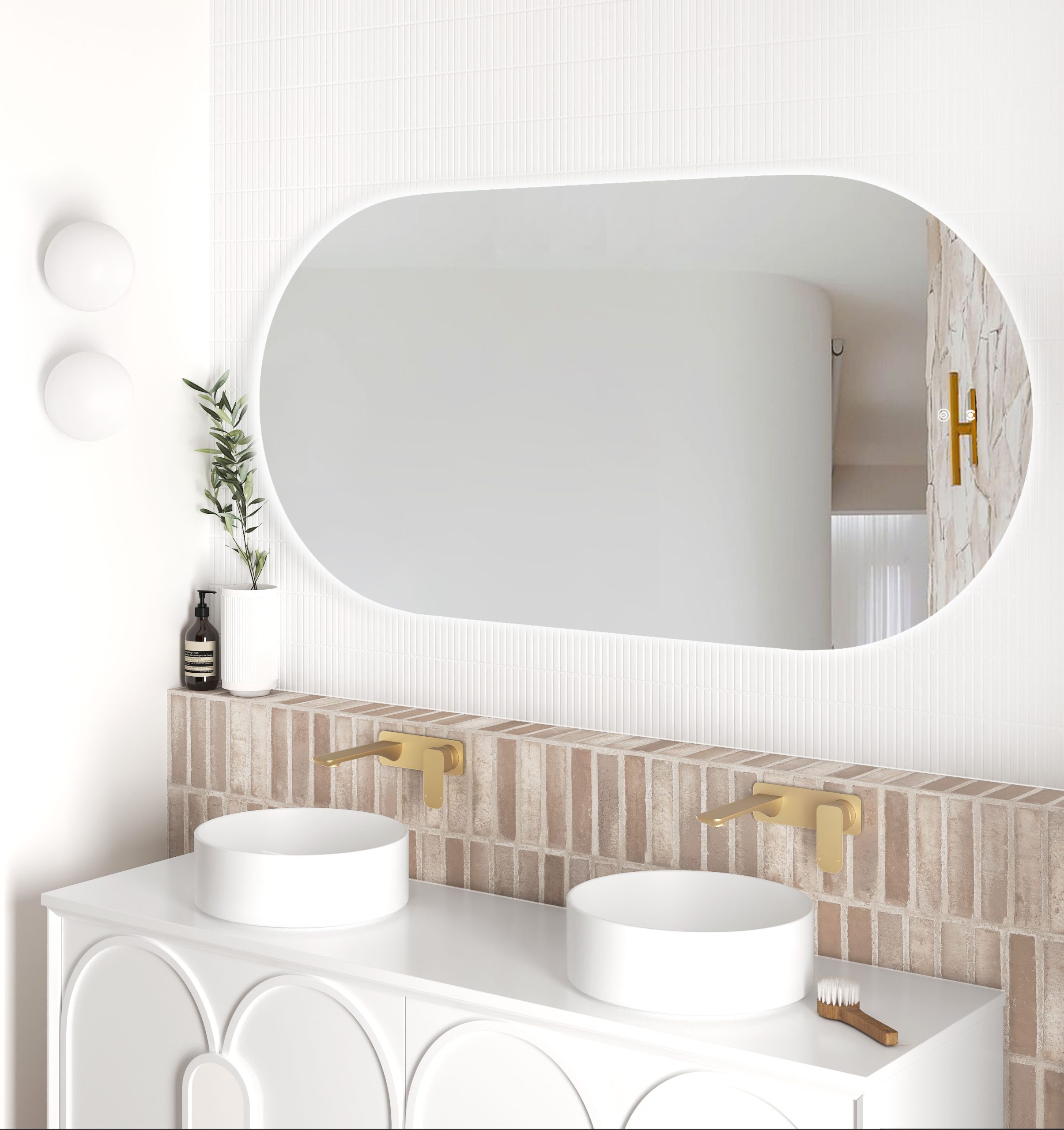 OTTI LED Noosa 1500(W)x750(H) Frameless Tuffi Mirror - Install Horizontal or Vertical