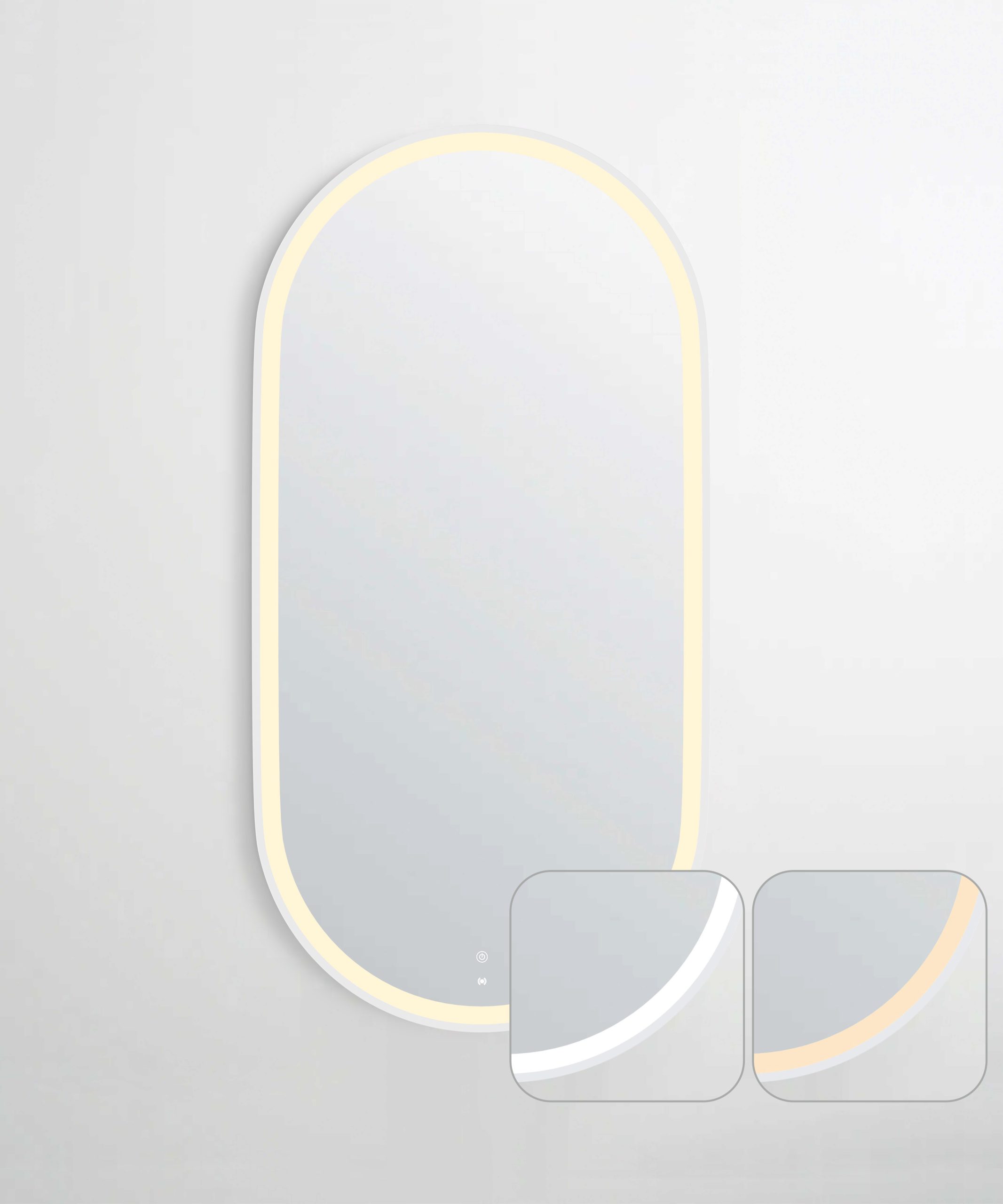 OTTI LED Noosa 900(H)x450(W) White Metal Frame Tuffi Mirror