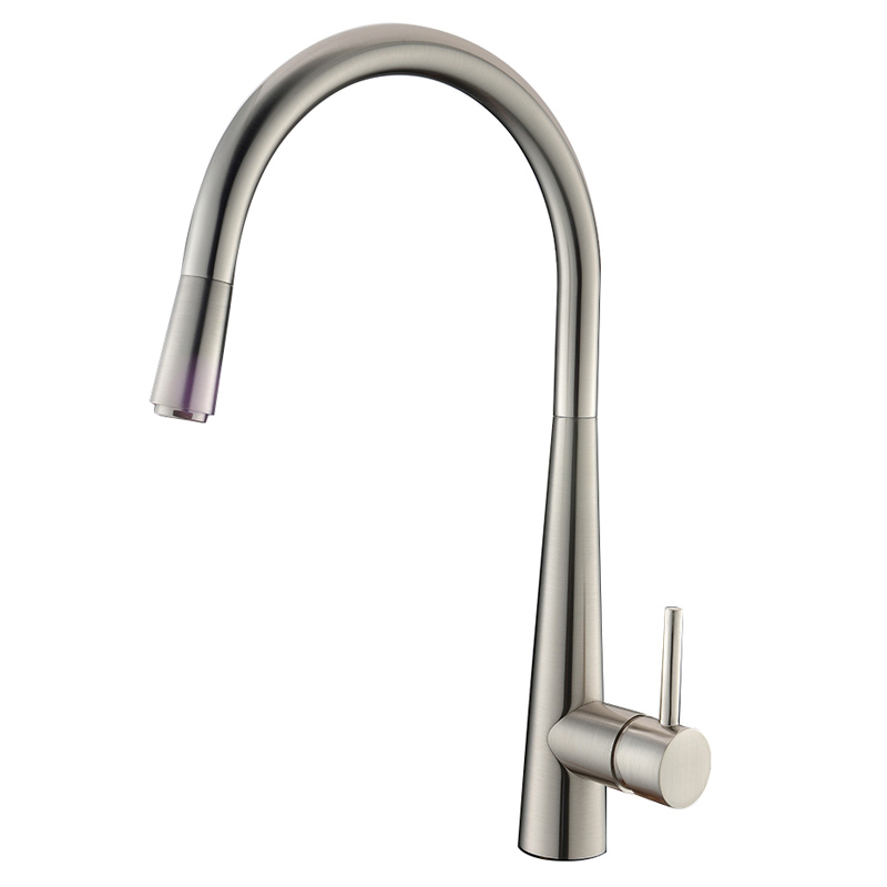 Aquaperla Brushed Nickel Pull Out Kitchen Mixer