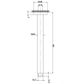 Taran 600mm Chrome Ceiling Shower Arm Square