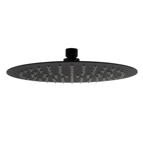 Pavia 200mm Matte Black Ceiling Shower Arm Round