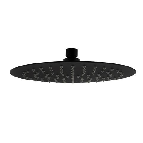 Pavia 200mm Matte Black Ceiling Shower Arm Round