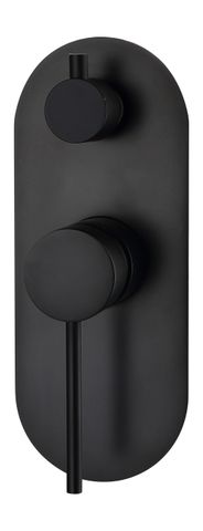 Pavia 200mm Matte Black Ceiling Shower Arm Round