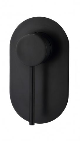 Pavia 200mm Matte Black Ceiling Shower Arm Round