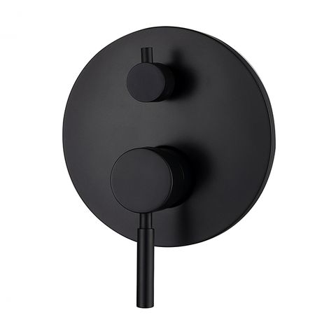 Pavia 200mm Matte Black Ceiling Shower Arm Round