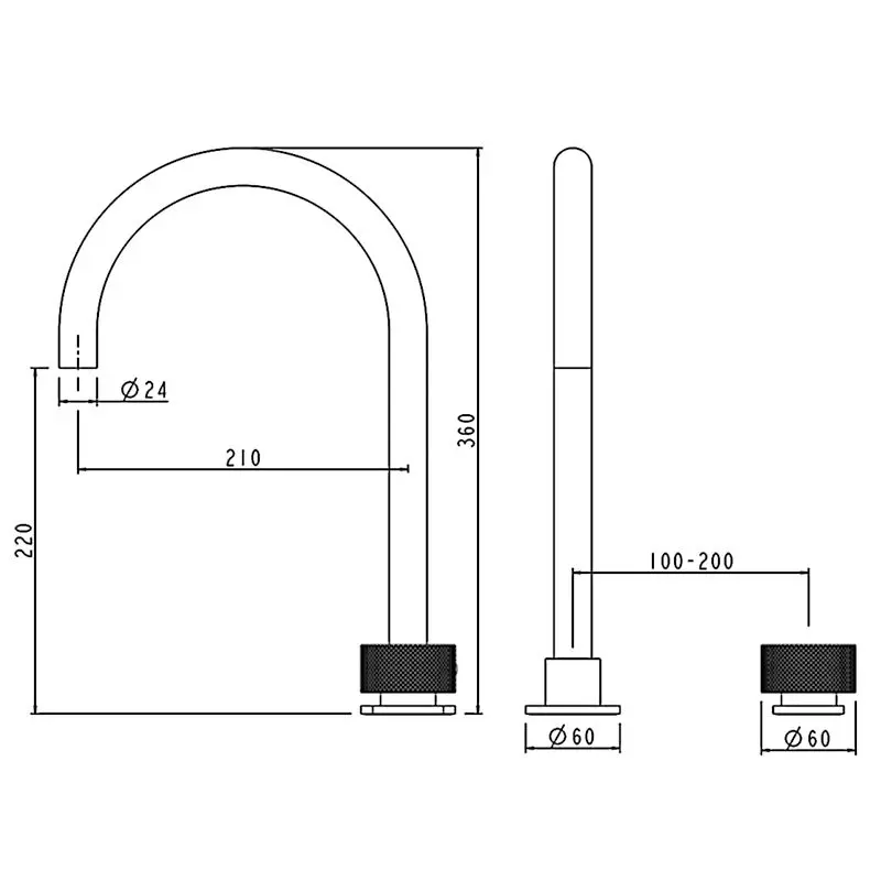 MOON Series Chrome Split Type Basin Mixer