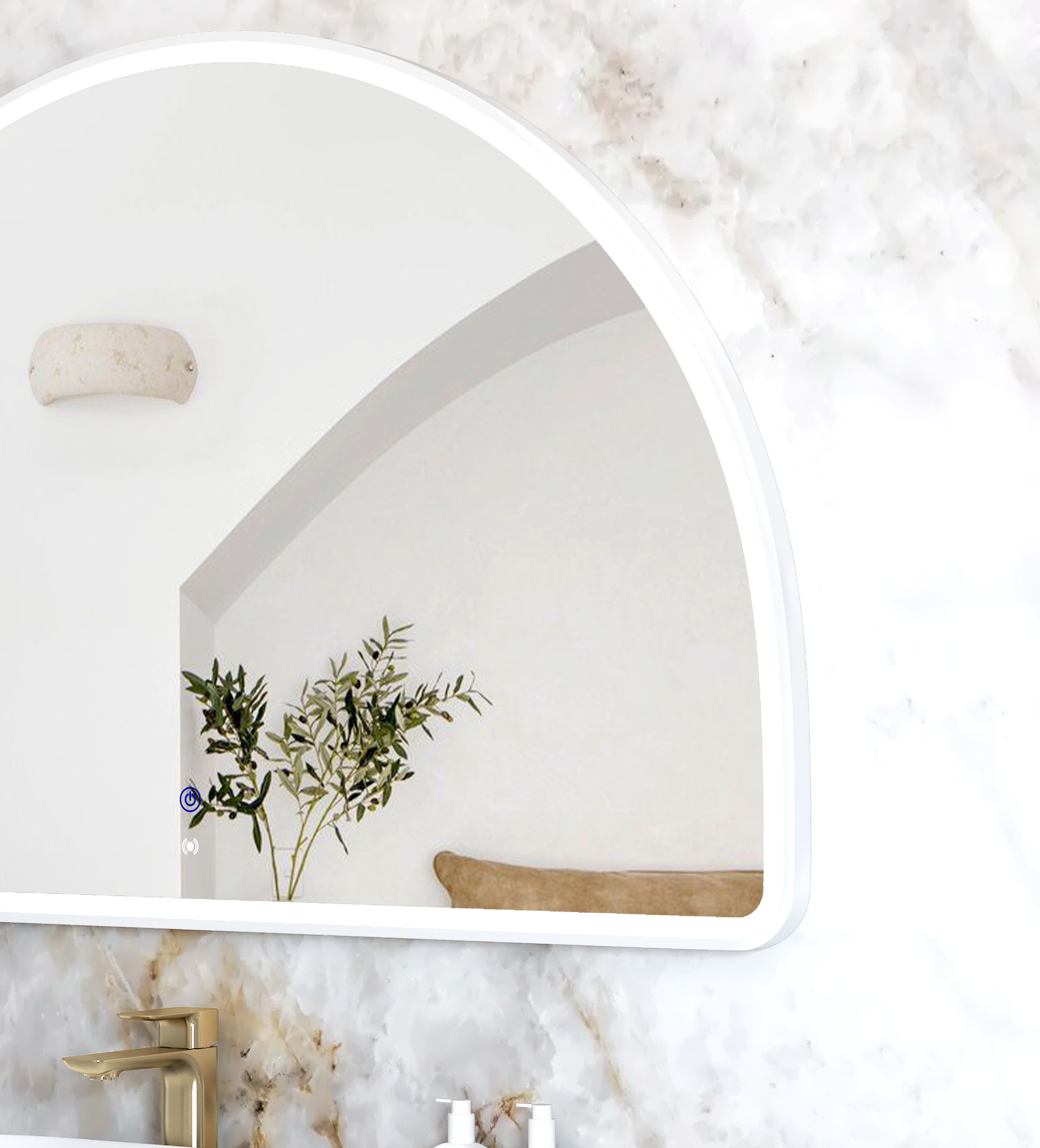 Moonlight Archie White Metal Frame Mirror