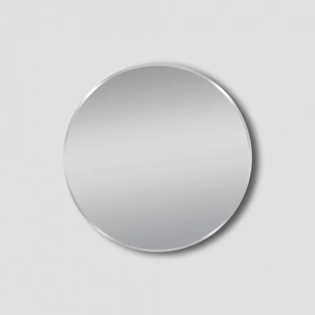 800 mm Matte Brushed Nickel Non-Luminous Framed Round Mirror