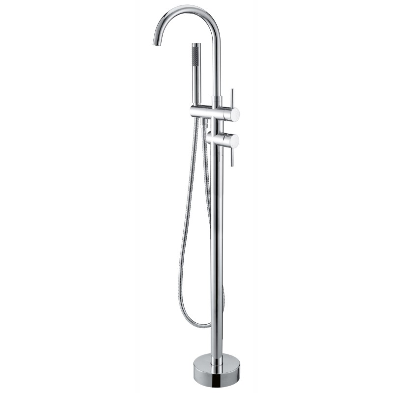 Aquaperla Chrome Freestanding Tap with Handheld Shower