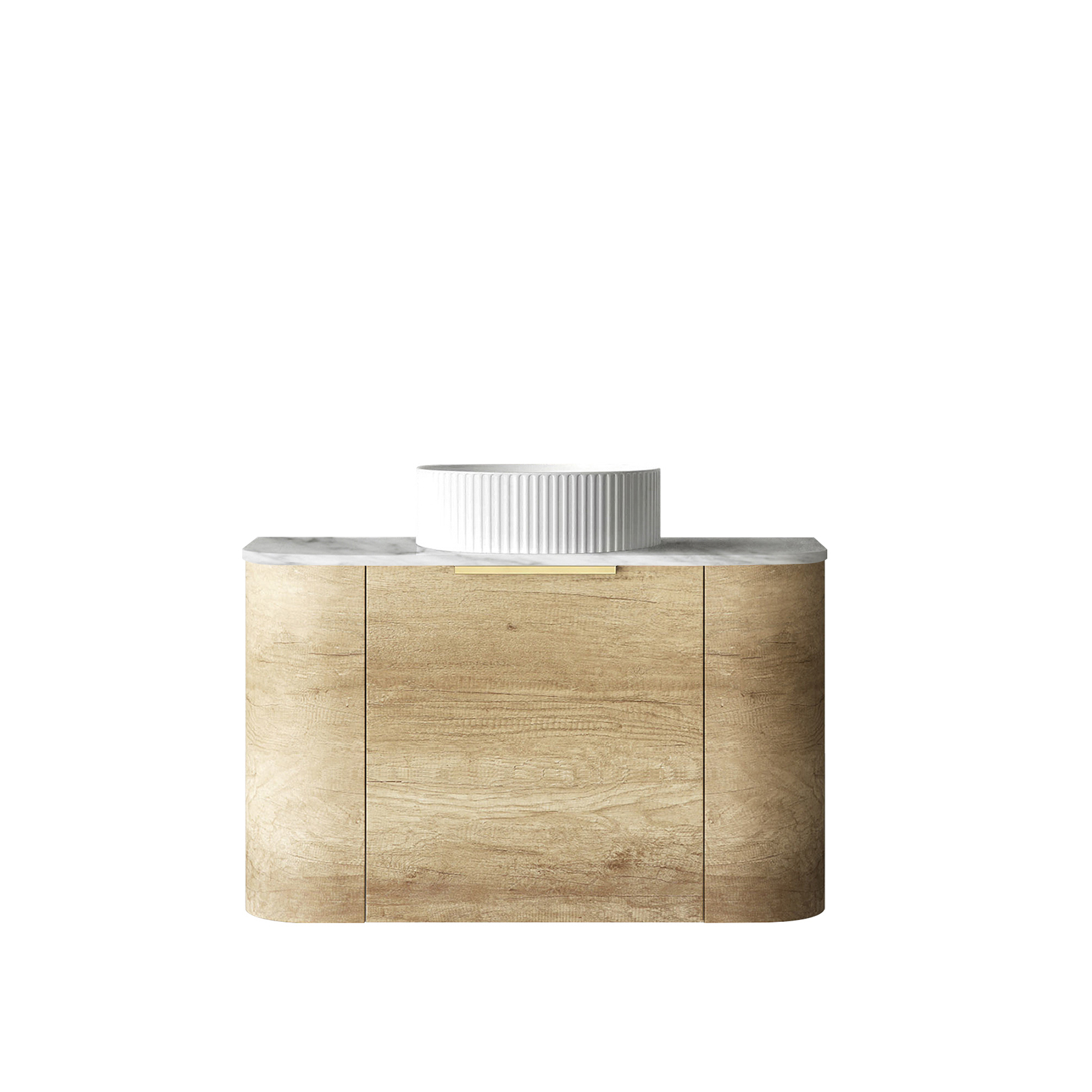 Bondi 750mm Natural Oak Wall Hung Curve Vanity