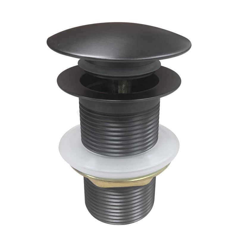 AQ 32/40mm Mushroom Gun Metal Grey Brass Basin Pop Up Waste without Overflow