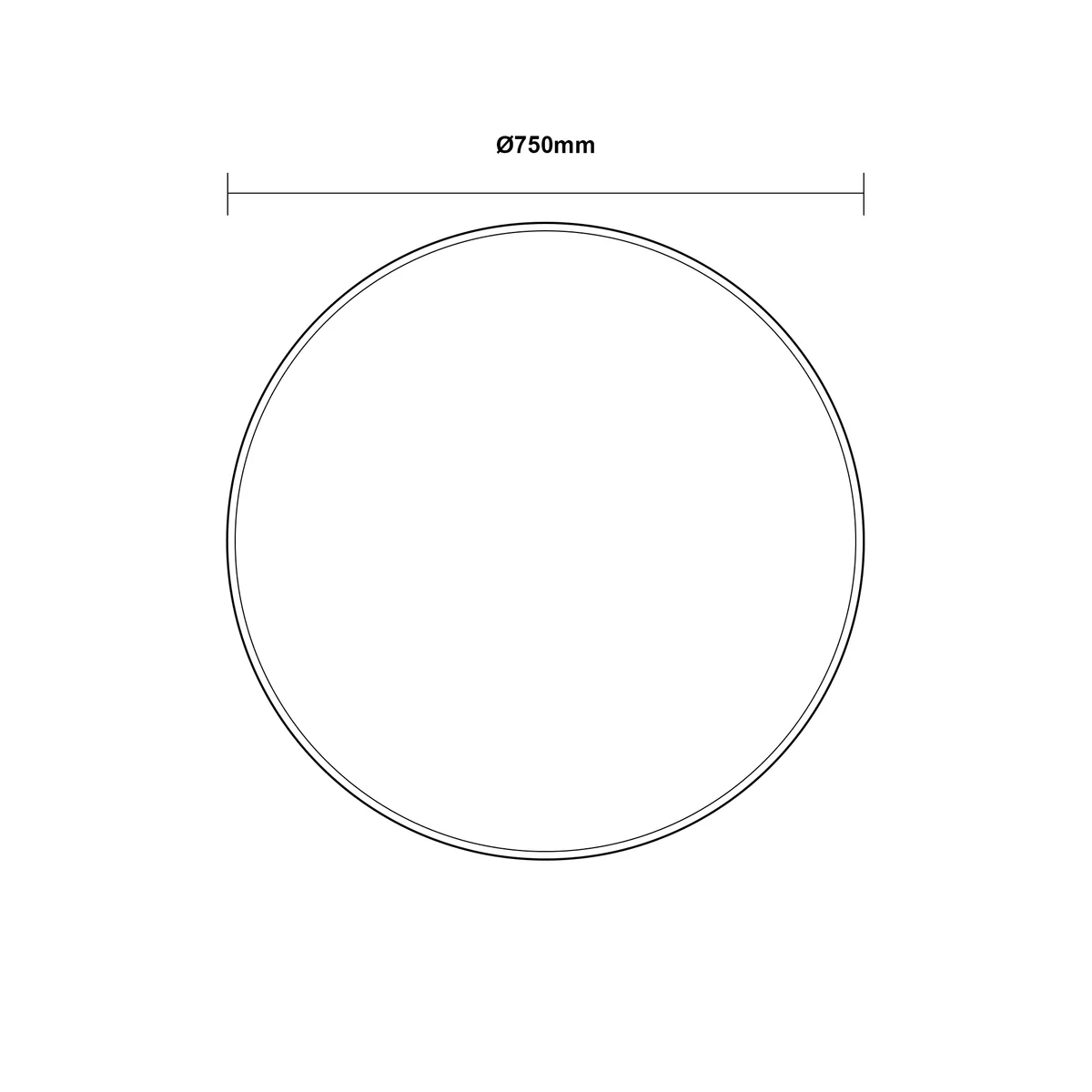 750mm Round 3 Color Lighting Backlit LED Mirror Touch Sensor Switch Defogger Pad Wall Mounted