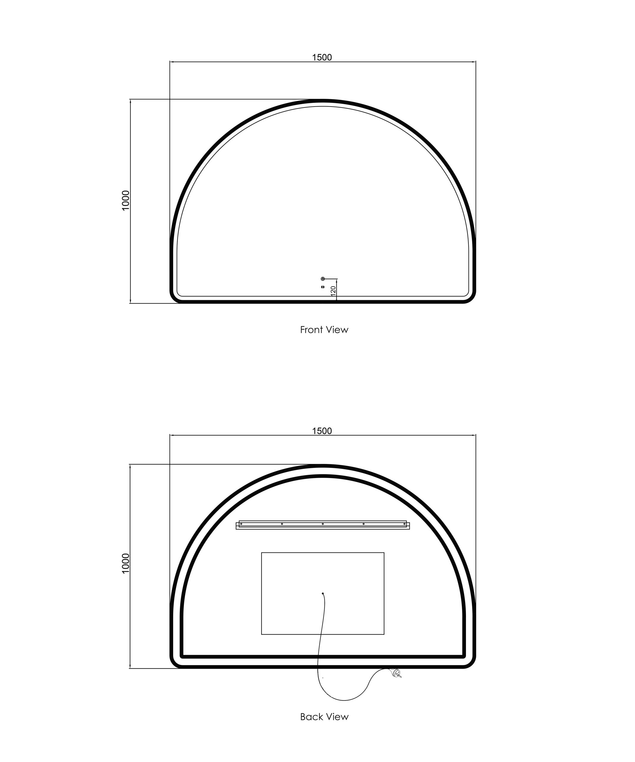 Moonlight Archie Black Metal Frame Mirror