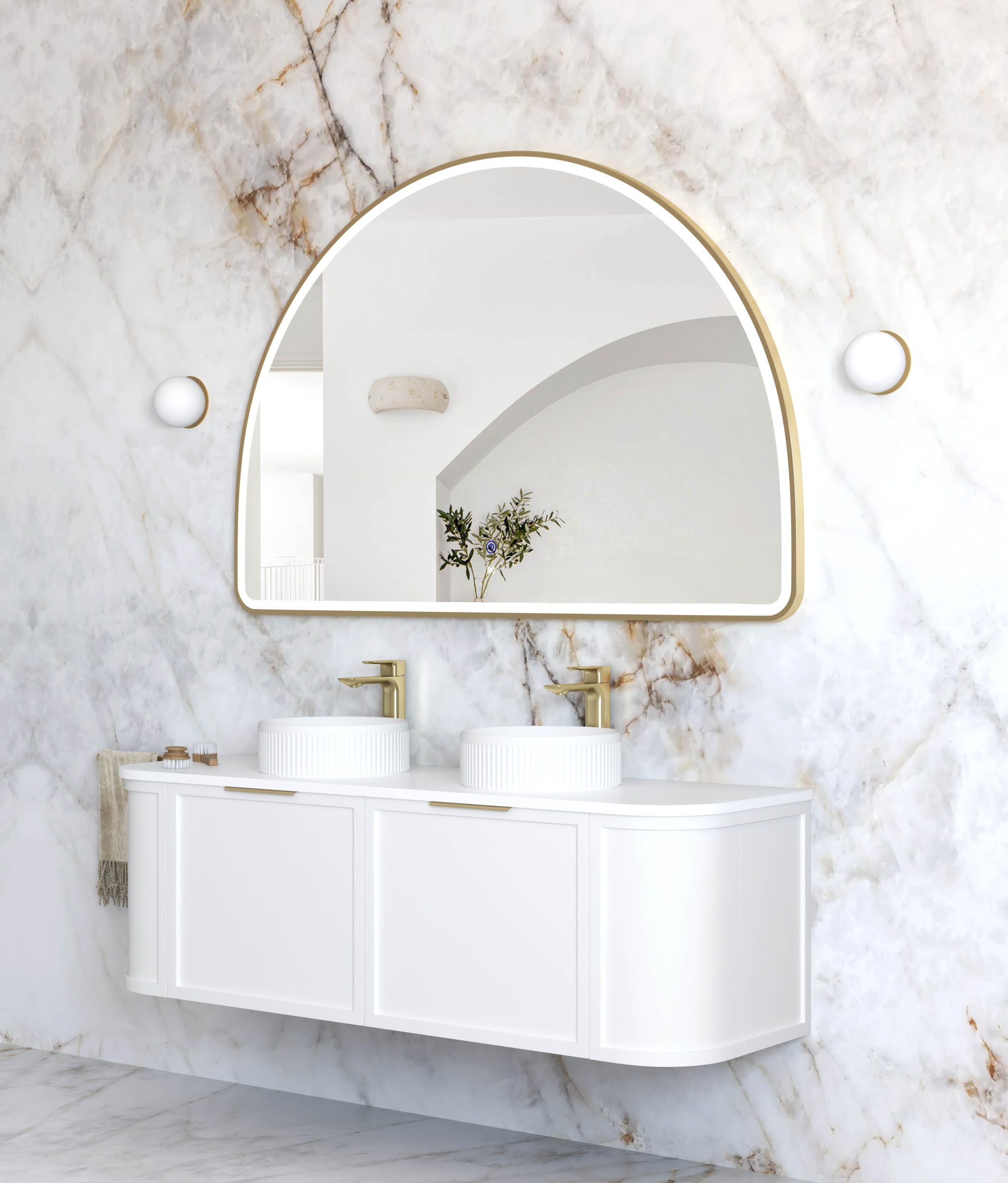 Moonlight Archie Gold Metal Frame Mirror