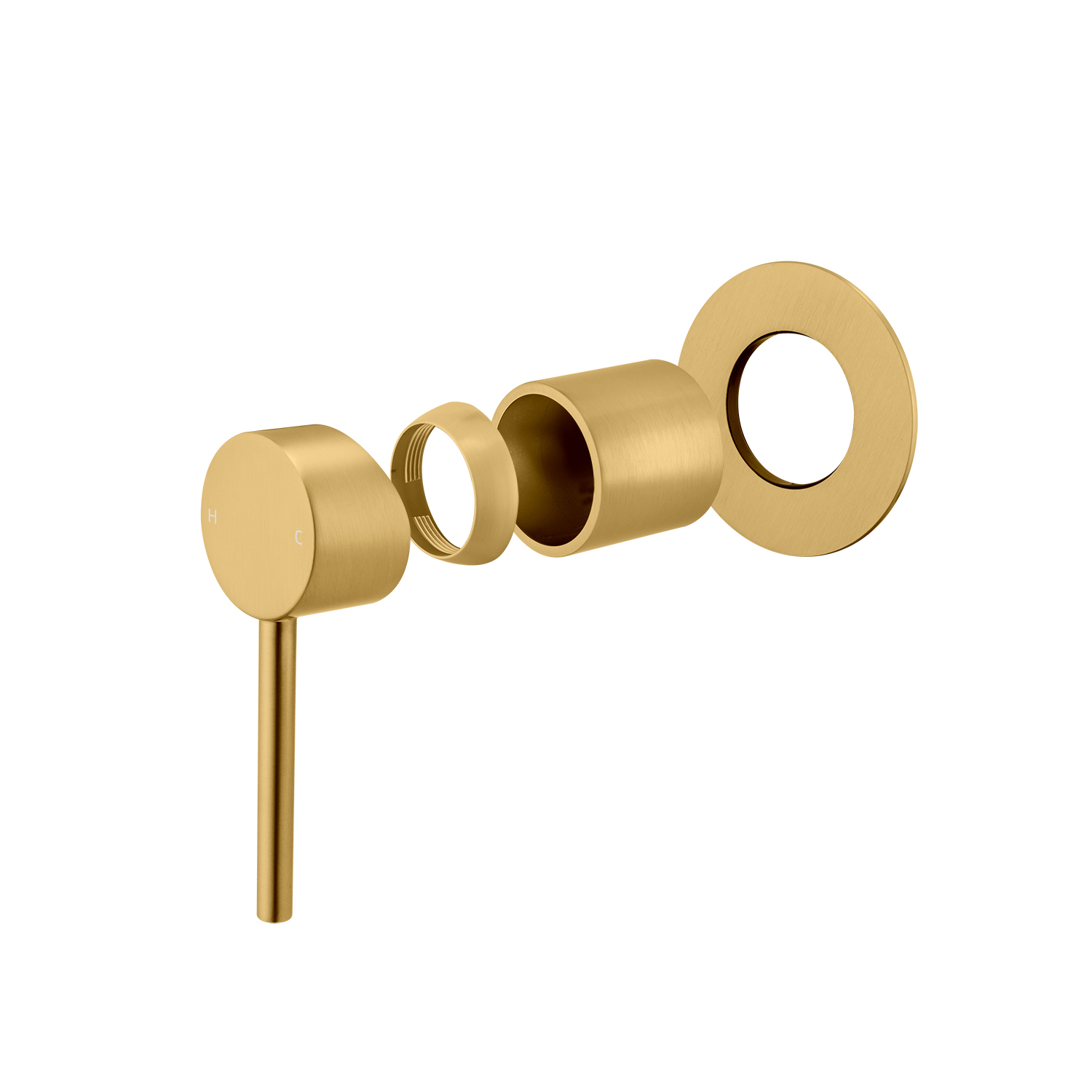LUCID PIN - Brushed Brass Wall Mixer