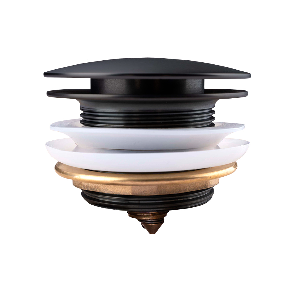 AQ 40mm Mushroom Black Brass Bathtub Pop Up Waste without Overflow