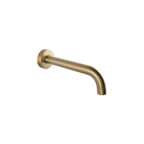 RUSHY Series Brushed Brass Basin Wall Spout 180mm