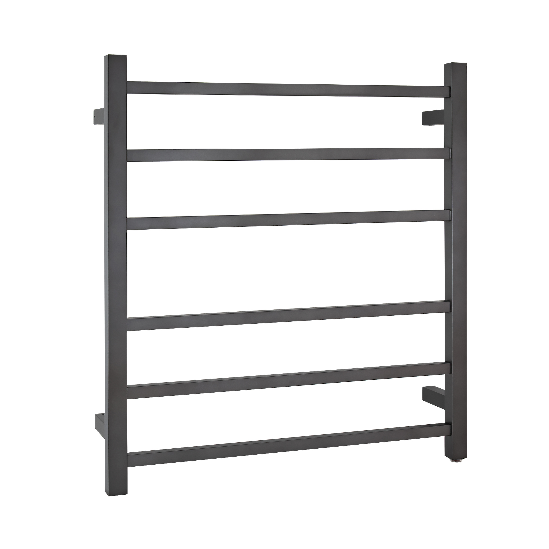 Square Brushed Gun Metal Grey Electric Heated Towel Rack – 6 Bars