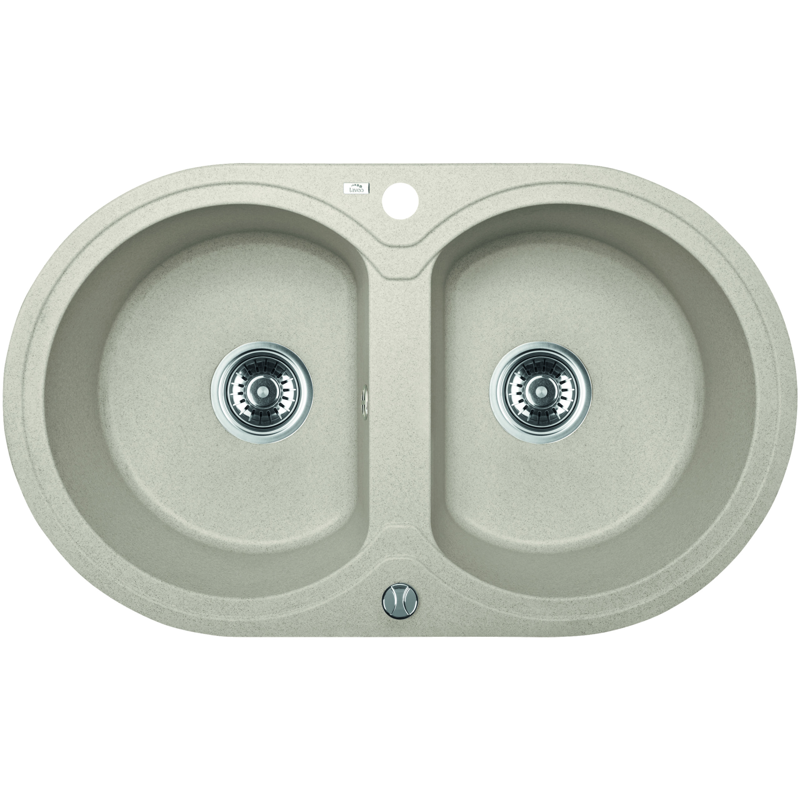 Laveo Dafne Beige Granite Double Bowl Stone Kitchen Sink 470780204mm(including Space Saving Siphon and Click-clack Plug)
