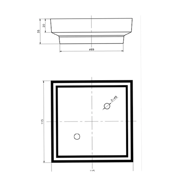 115×115×35mm Brushed Nickel Smart Tile Insert Floor Waste Shower Grate Drain (88mm Outlet)
