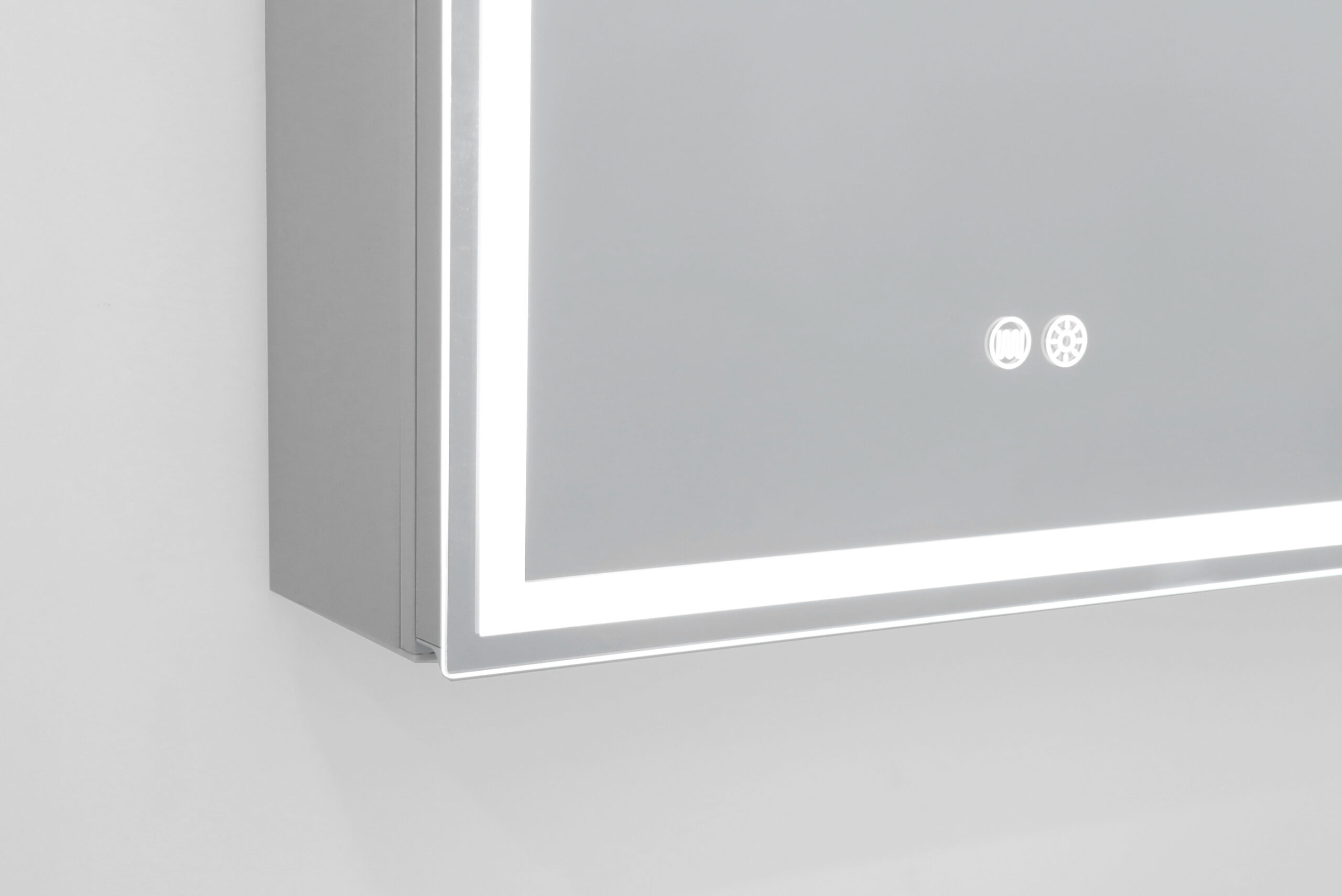 600*720*139mm Silver Brushed Rectangular LED Mirror Shaving Cabinet(Single Door,Anti-Fogging)