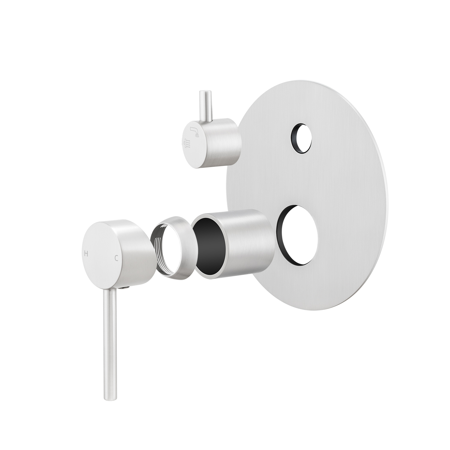 LUCID PIN - Brushed Nickel Diverter Mixer