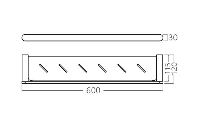 Vetto Gun Metal Metal Shelf