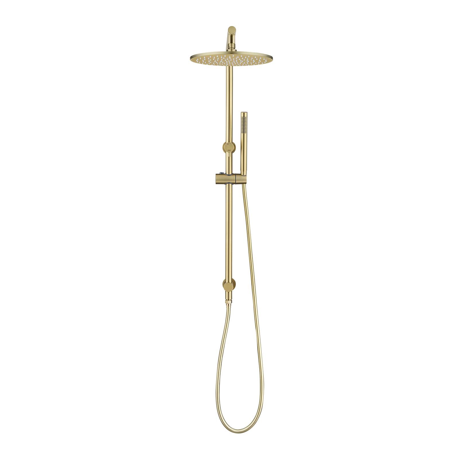 10" Light Brushed Brass Shower Station