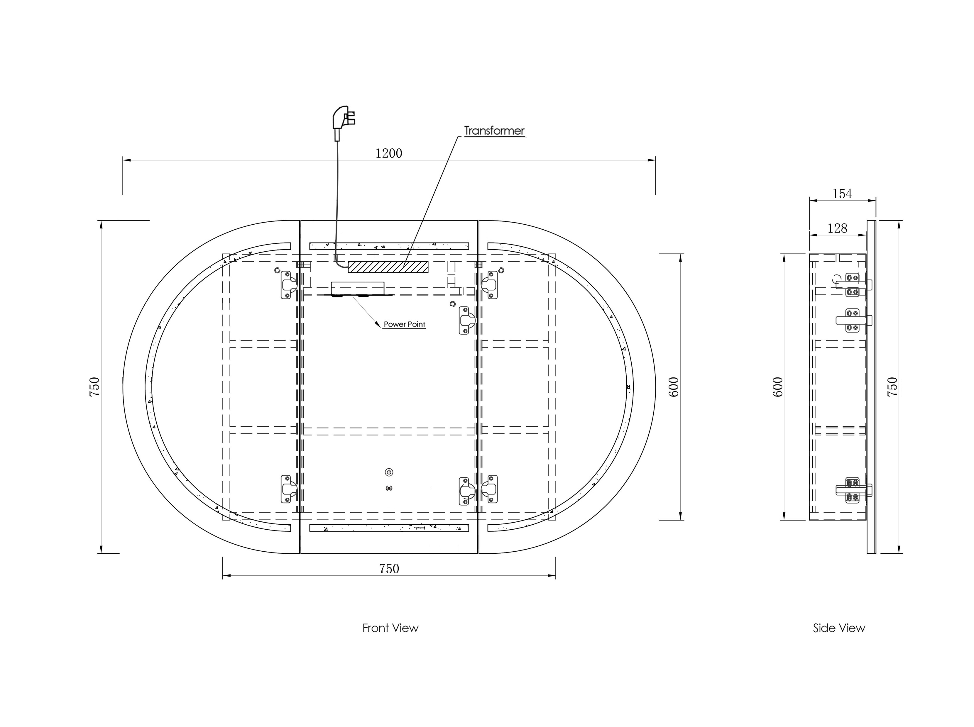 LED Bondi 1200(W)x750(H) White Shaving Cabinet - Premium Edition