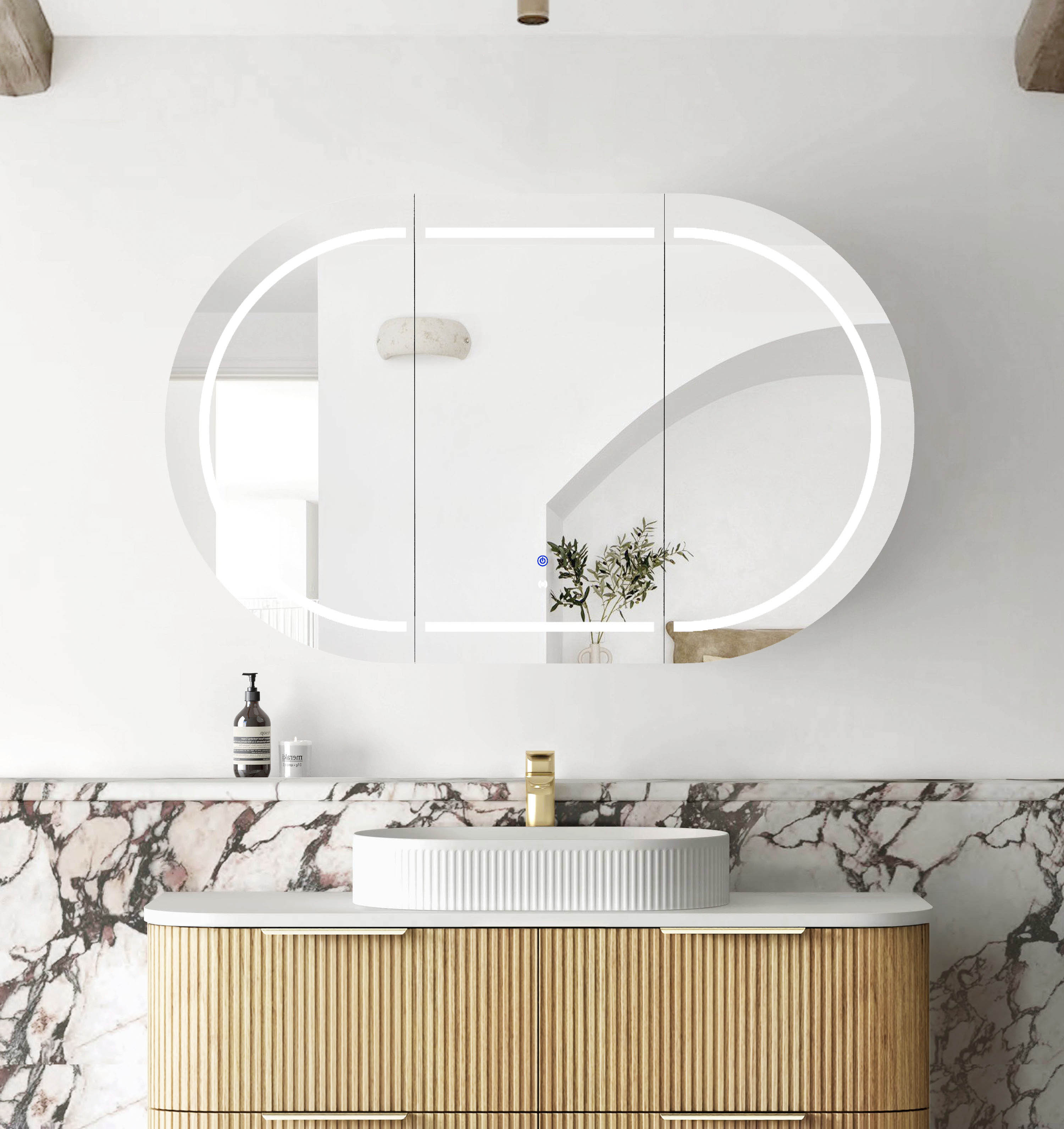 LED Bondi 1200(W)x750(H) White Shaving Cabinet - Premium Edition