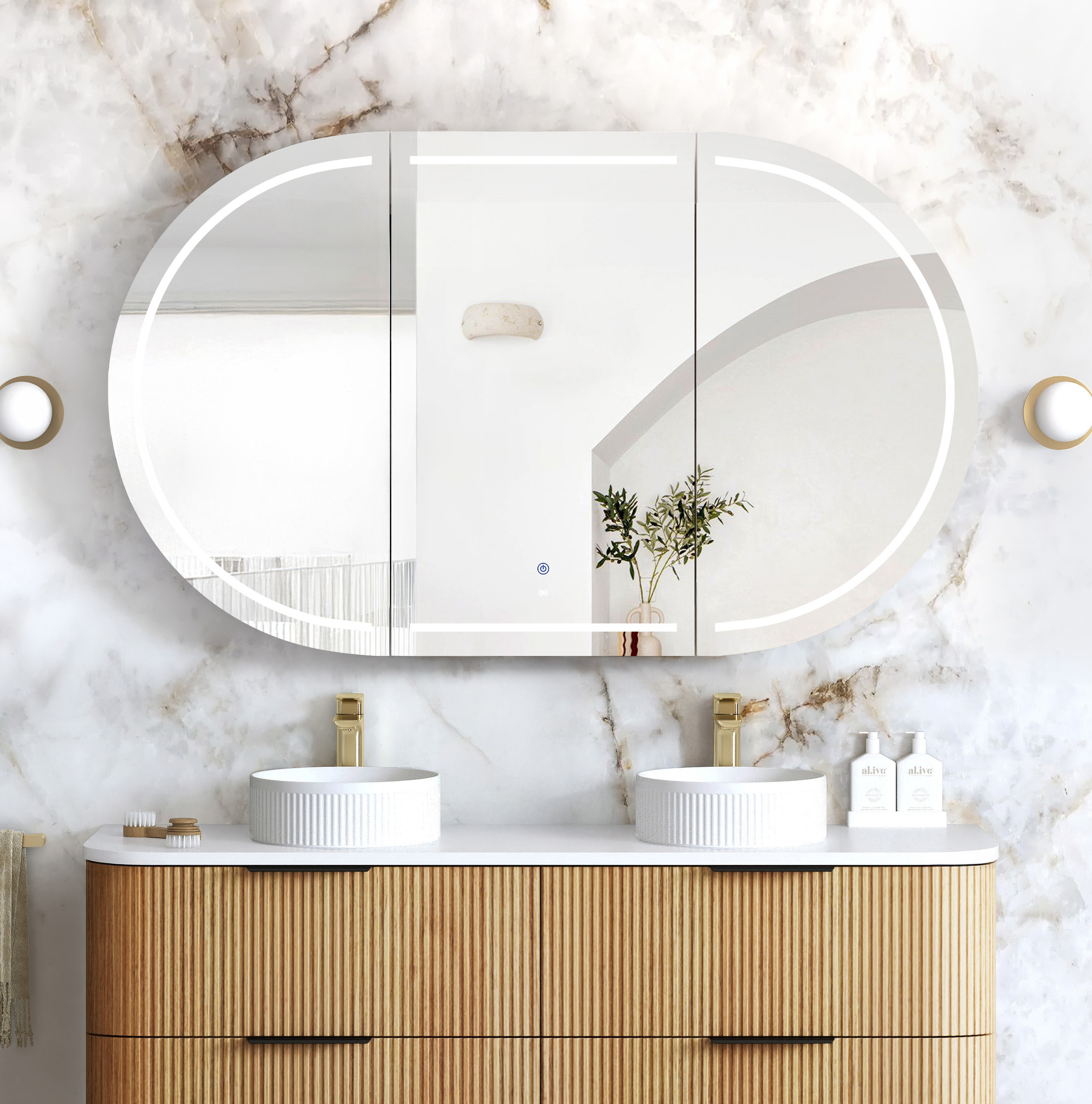 LED Bondi 1500(W)x900(H) White Shaving Cabinet - Premium Edition