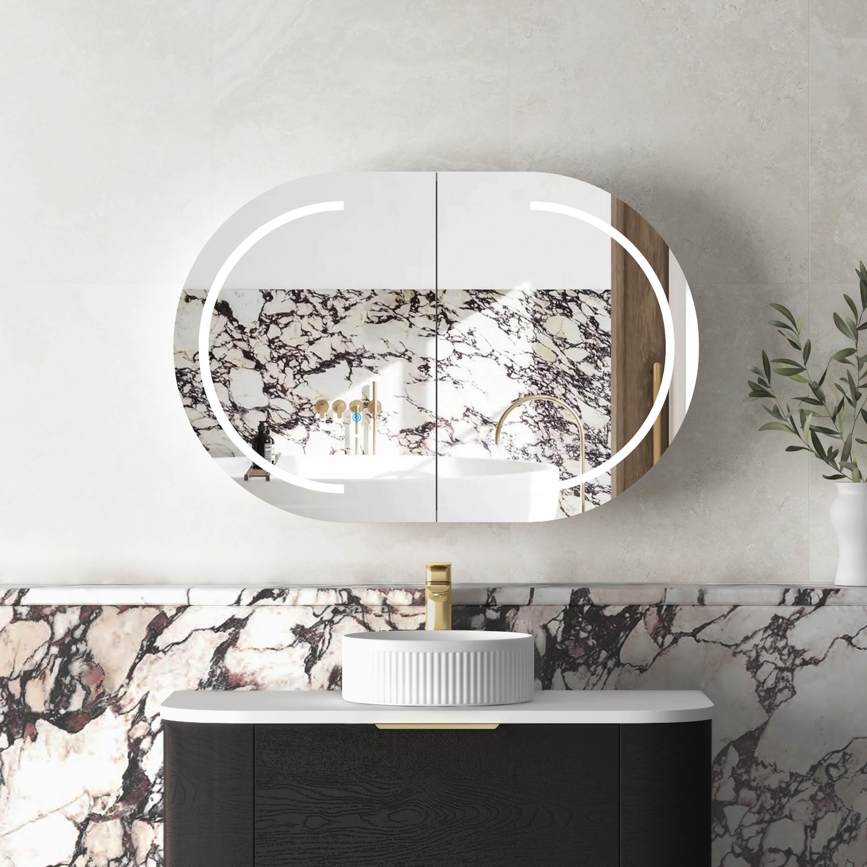 LED Bondi 900(W)x600(H) Black Oak Shaving Cabinet - Premium Edition