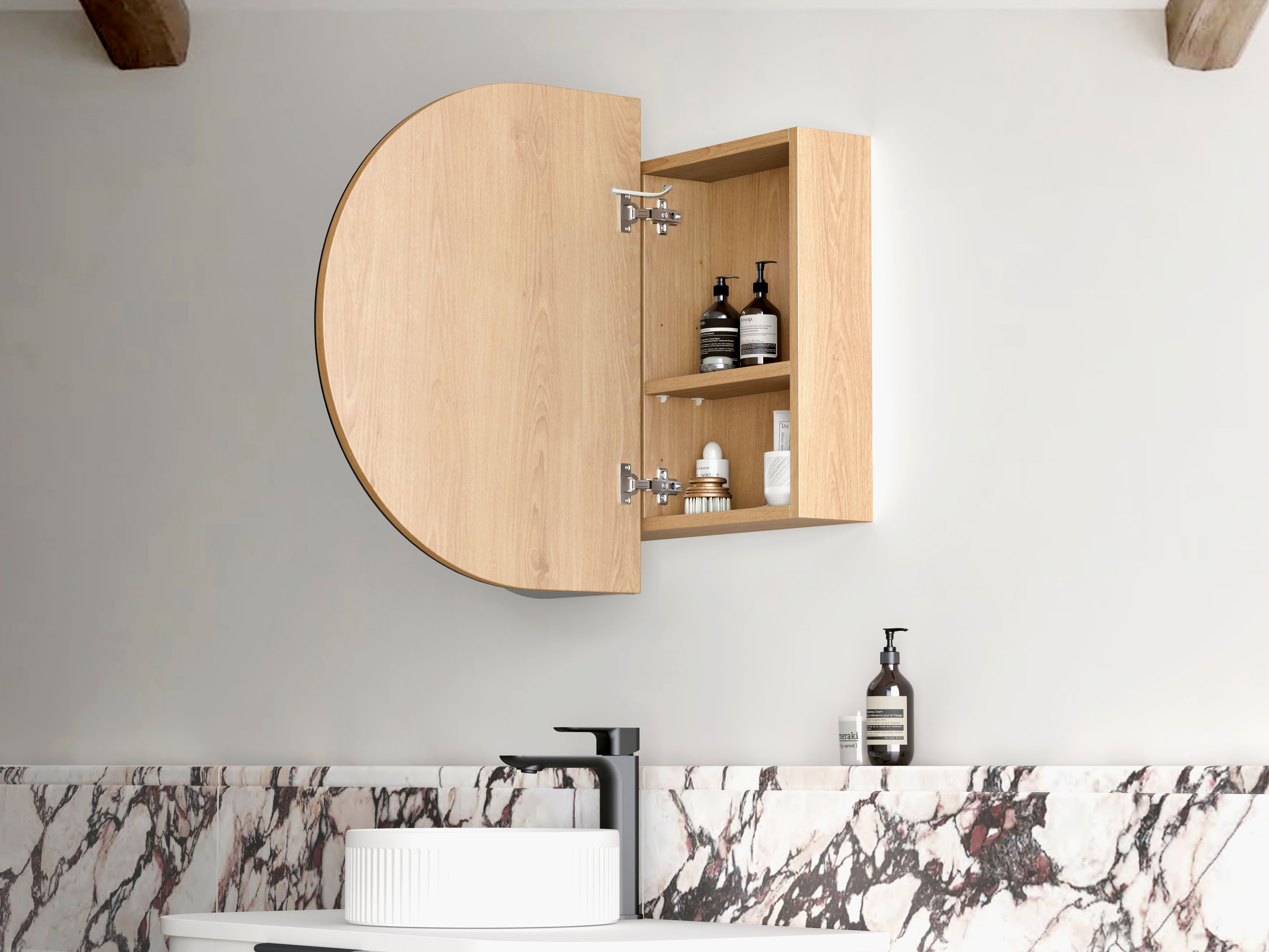 LED Bondi 900(W)x600(H) Natural Oak Shaving Cabinet - Premium Edition