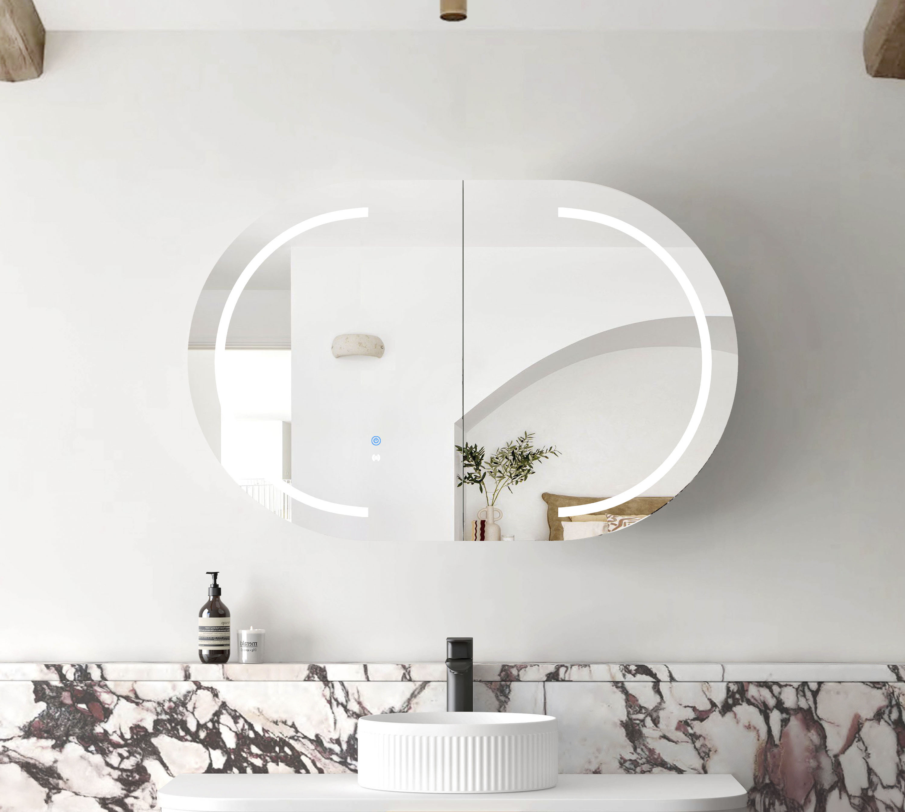 LED Bondi 900(W)x600(H) Natural Oak Shaving Cabinet - Premium Edition