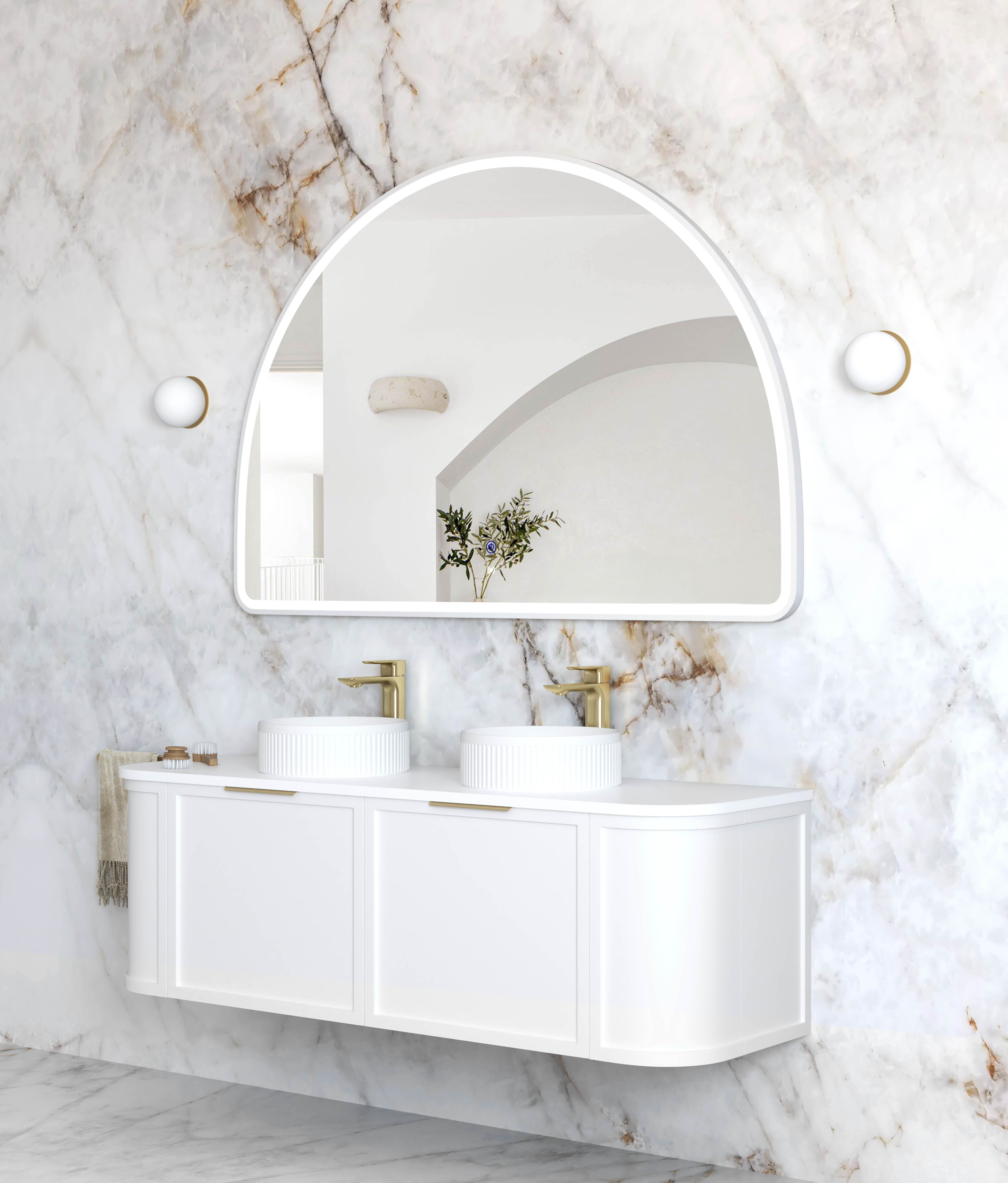 LED Moonlight Archie 1000(H)x1500(W) White Metal Frame Mirror