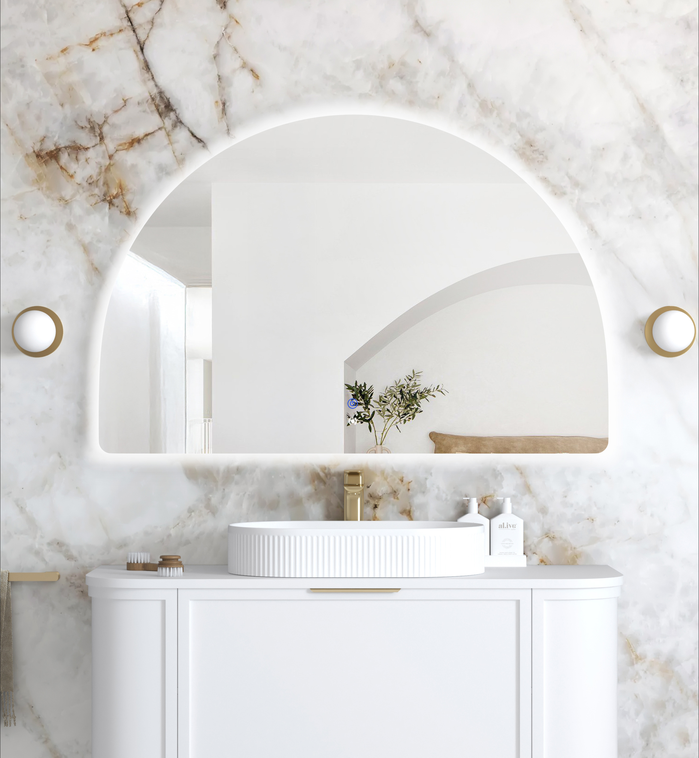 LED Moonlight Archie 800(H)x1200(W) Frameless Tuffi Mirror