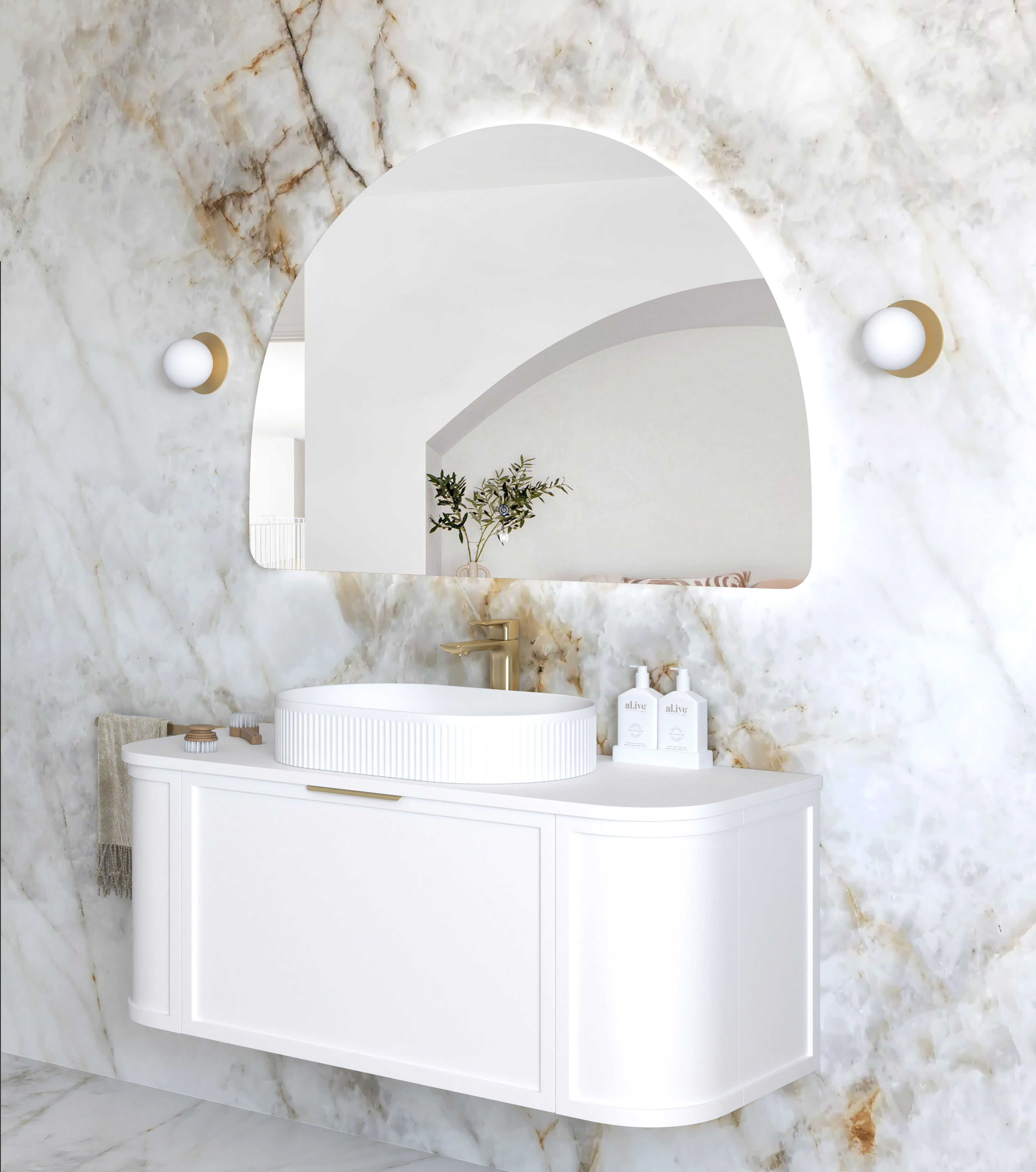 LED Moonlight Archie 800(H)x1200(W) Frameless Tuffi Mirror