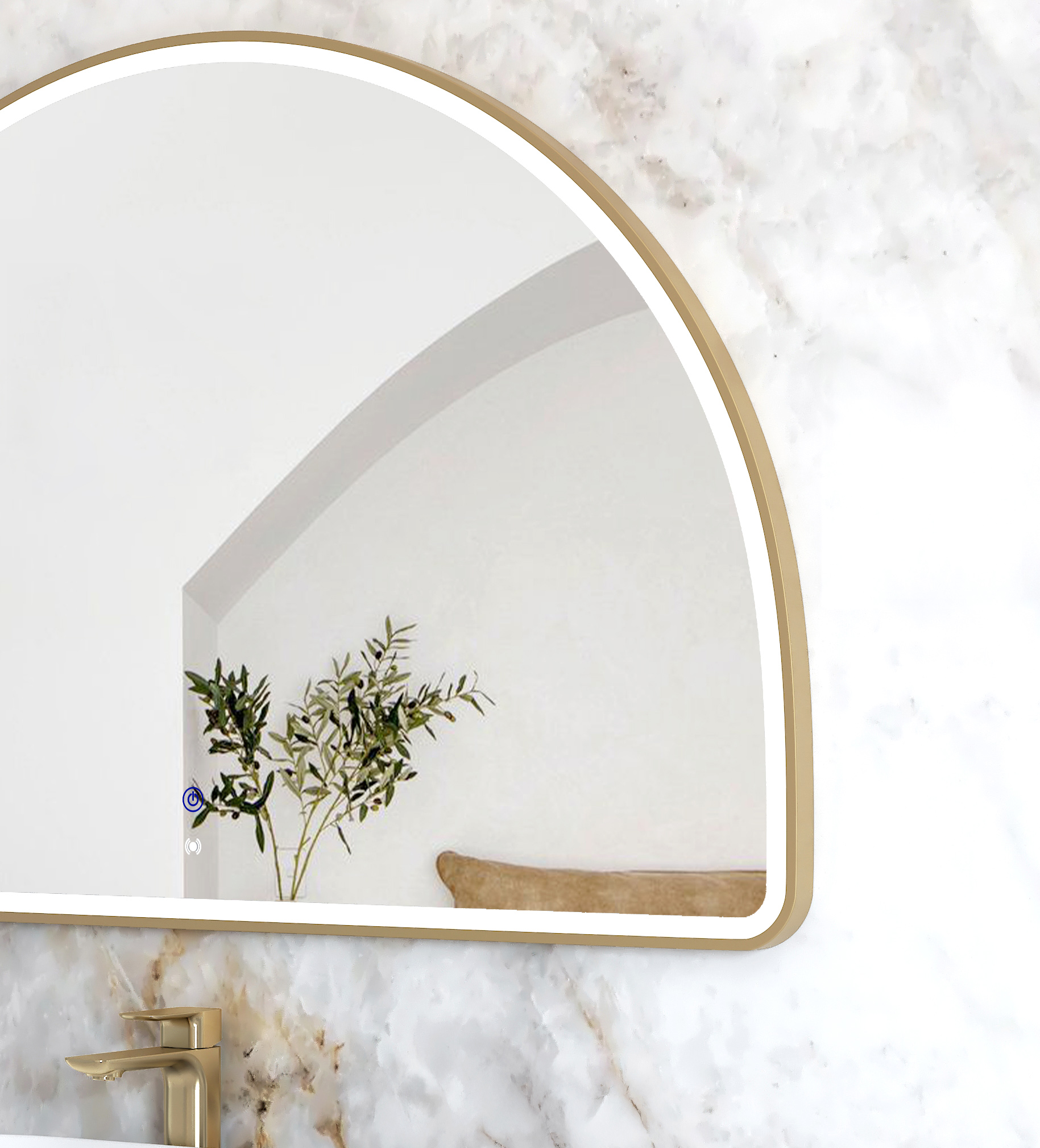 LED Moonlight Archie 800(H)x1200(W) Gold Metal Frame Mirror