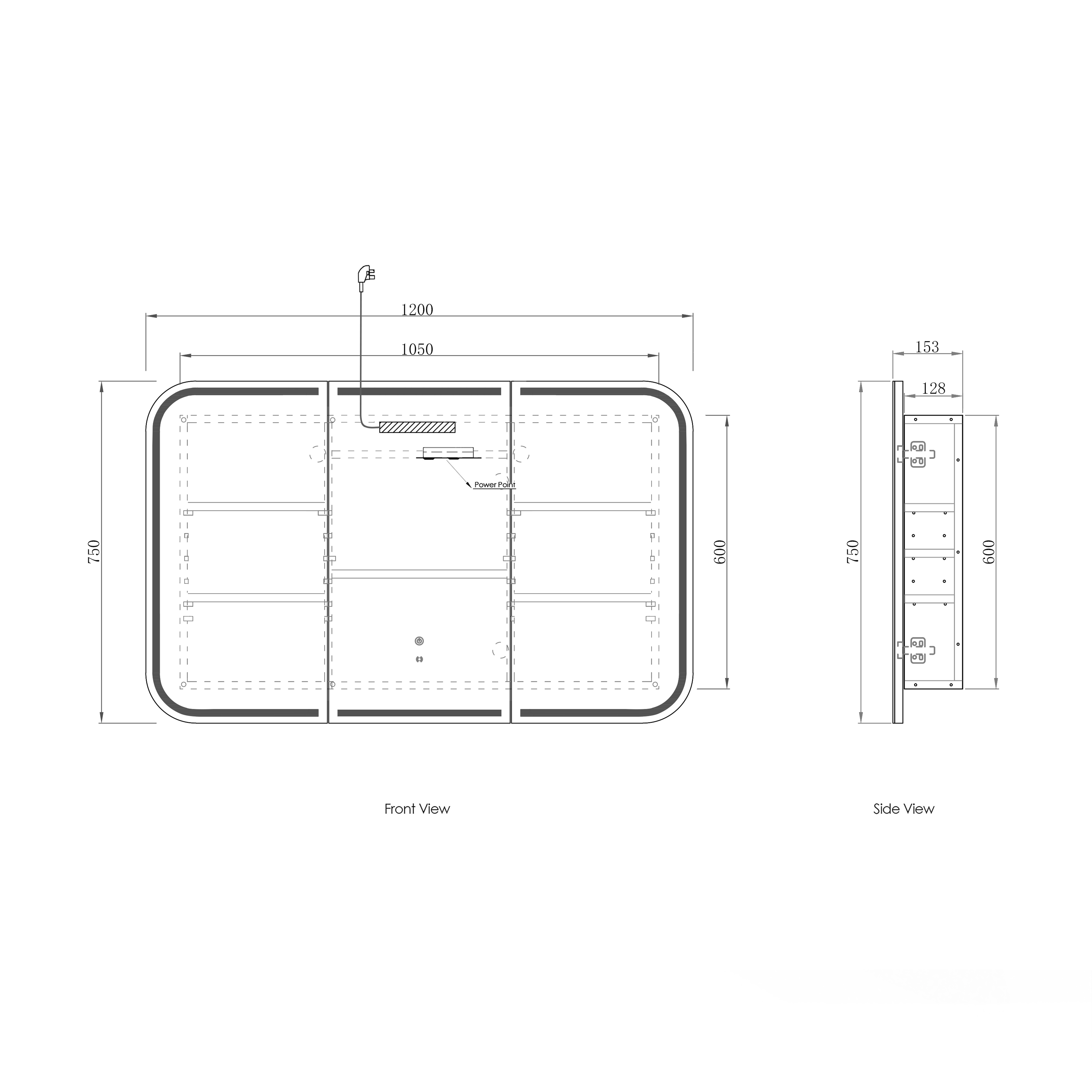 LED Newport 1200(W)x750(H) Natural Oak Shaving Cabinet - Premium Edition
