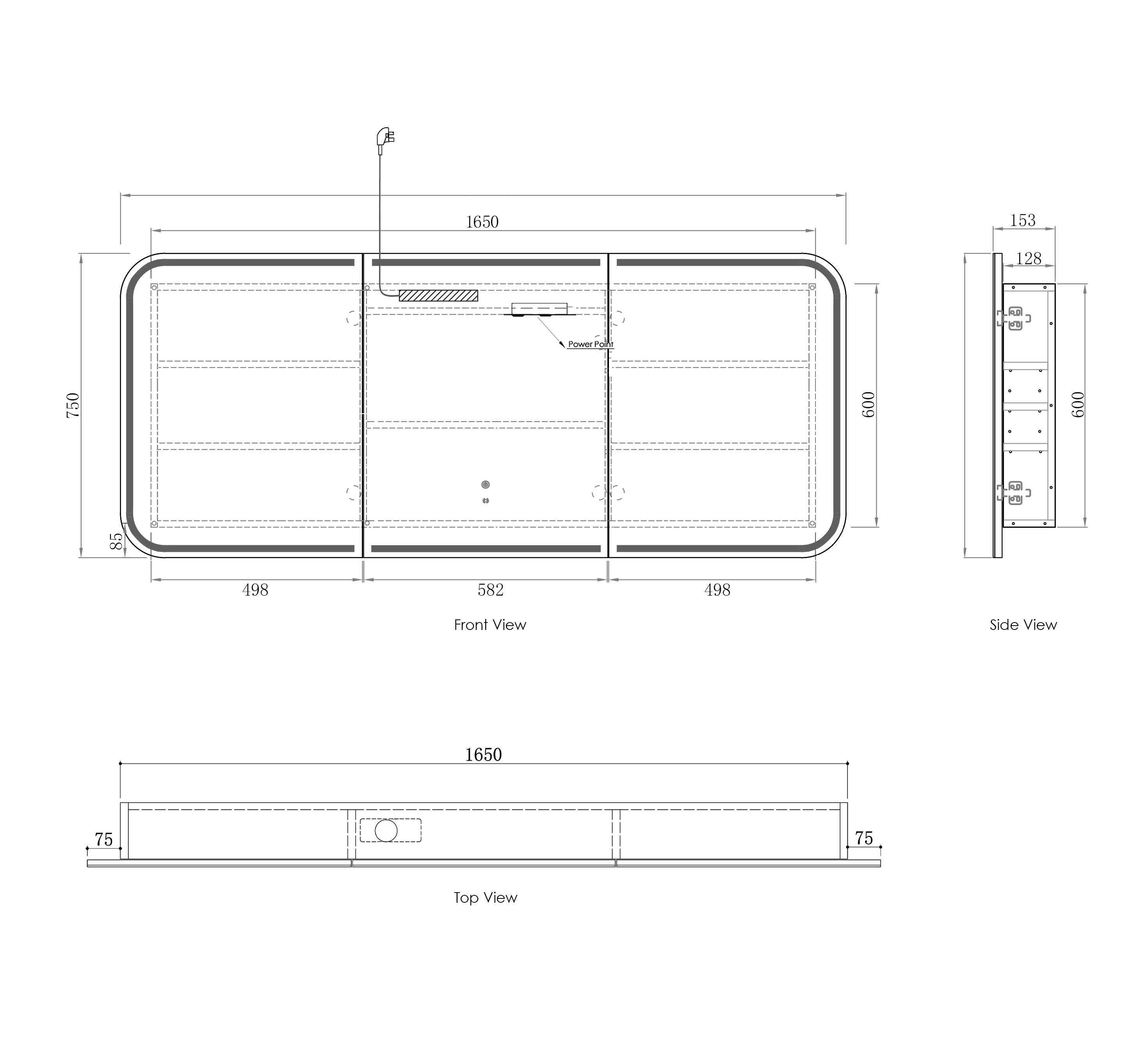 LED Newport 1800(W)x750(H) Matte White Shaving Cabinet - Premium Edition