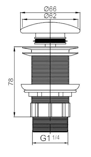 BASIN 32MM CBLACK POP UP WASTE NO OVERFLOW