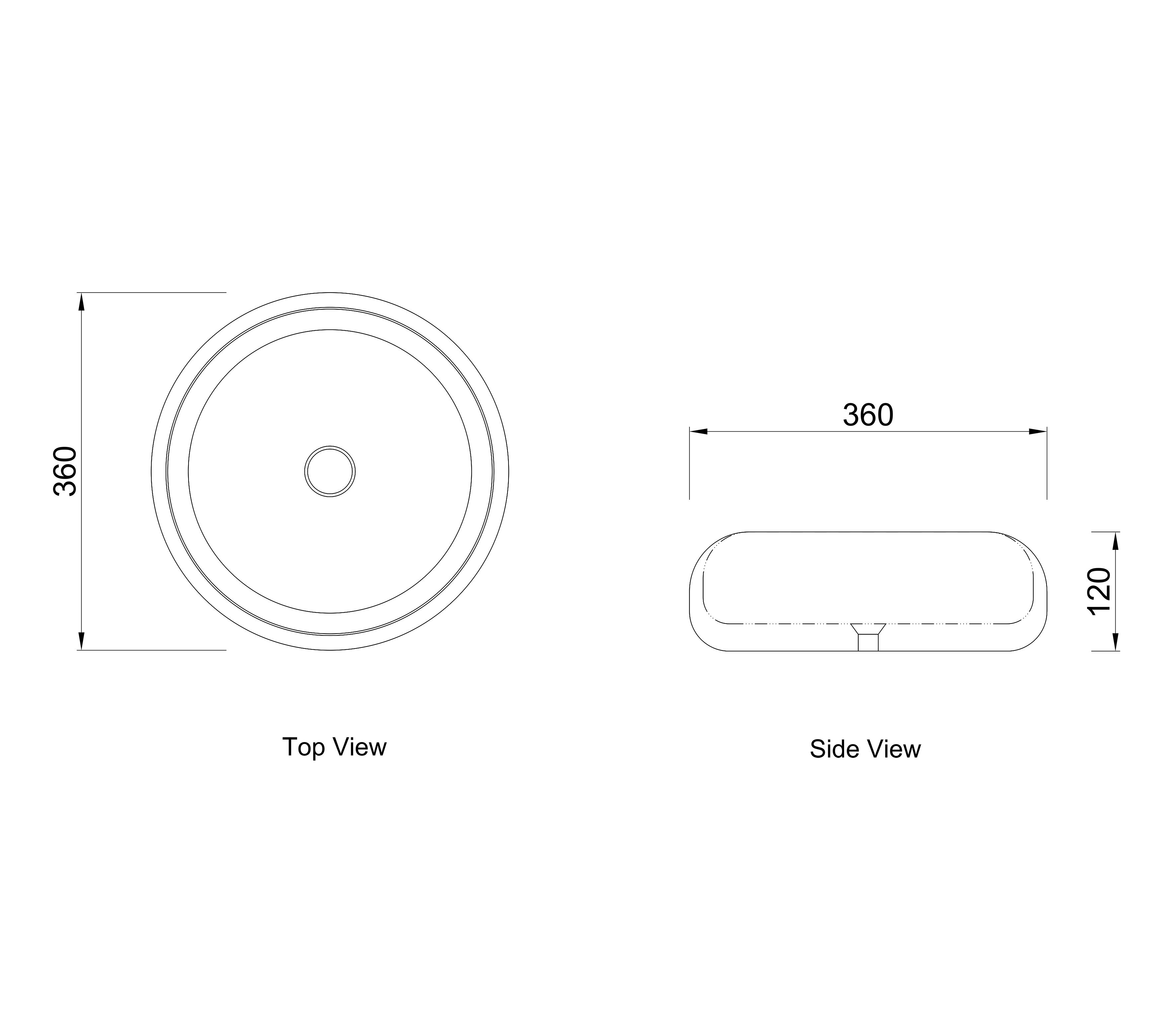 LAGUNA 360X360X120 GLOSS WHITE BASIN