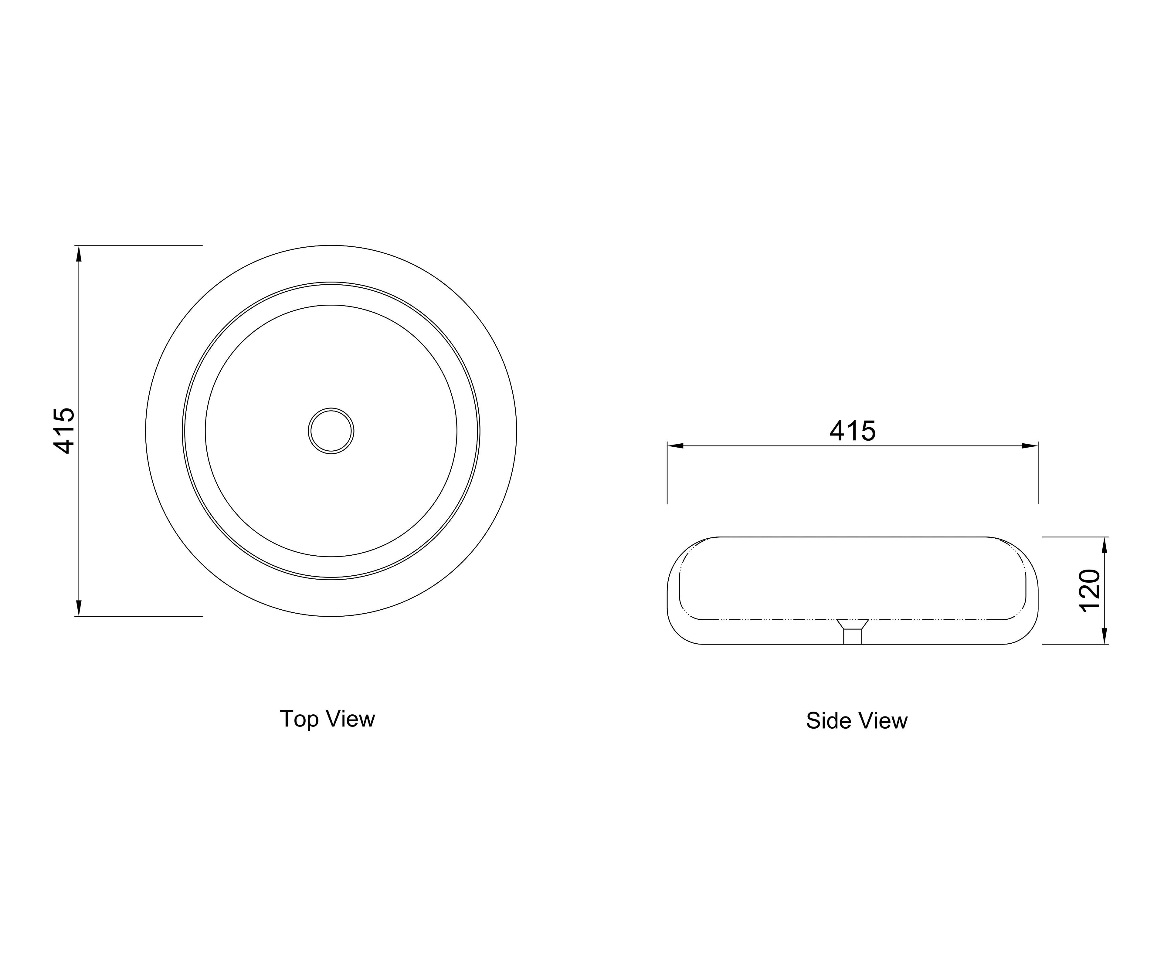 LAGUNA 415X415X120 MATTE WHITE BASIN